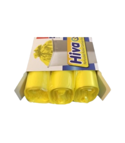 کیسه زباله رولی زرد کوچک (70*50) بسته 3 رولی هیوا-عمده فروشی آریسا