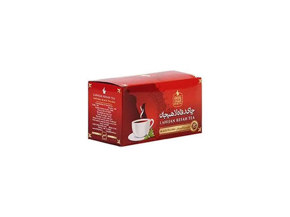 چای کیسه ای لفاف دار ساده ایرانی بسته 20 عددی رفاه لاهیجان